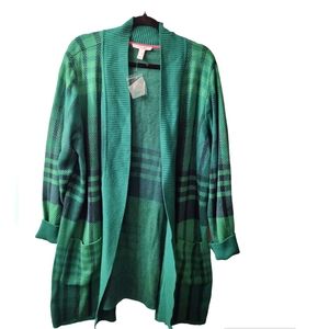 Isaac Mizrahi Green Plaid Women's Sweater